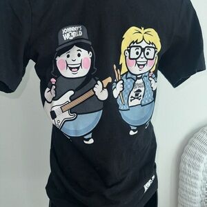 Wayne’s world Johnny Cupcakes  Graphic T-Shirt - Black